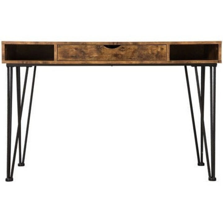 Rustic Wood Writing Desk with Drawer – Farmhouse Charm