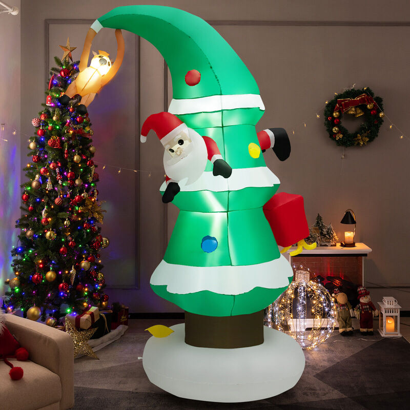 Inflatable Christmas Tree with Santa Claus for Fun and Festive Outdoor Holiday Decor