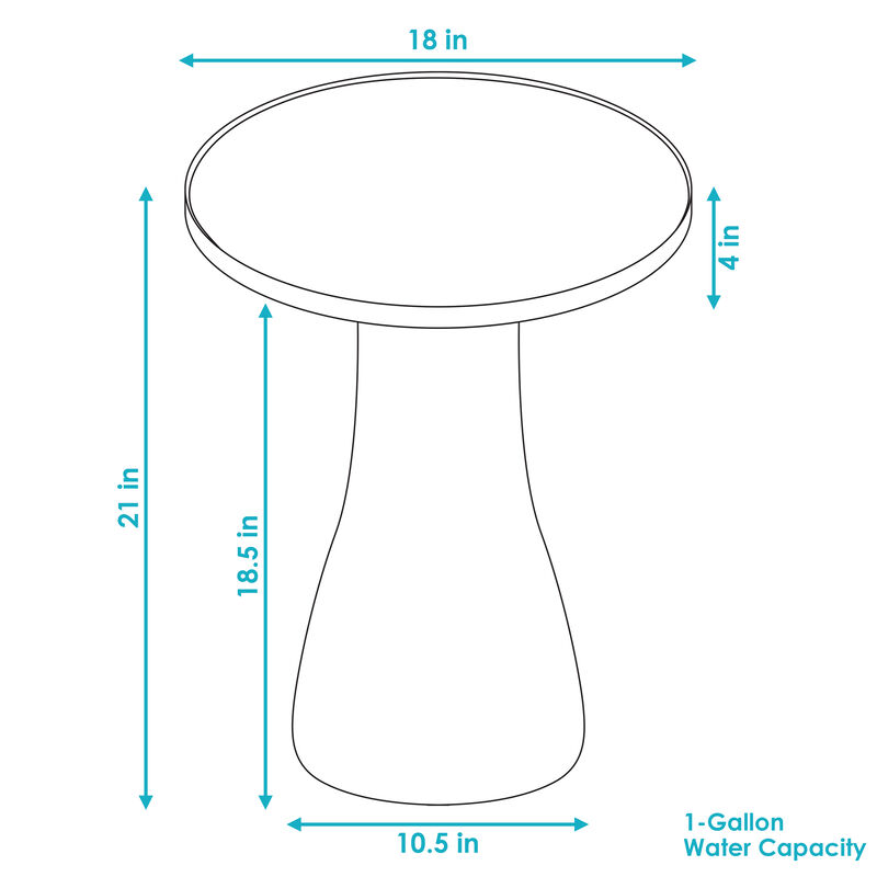 Sunnydaze Subtle Transitions Ceramic Bird Bath - 18.5 in