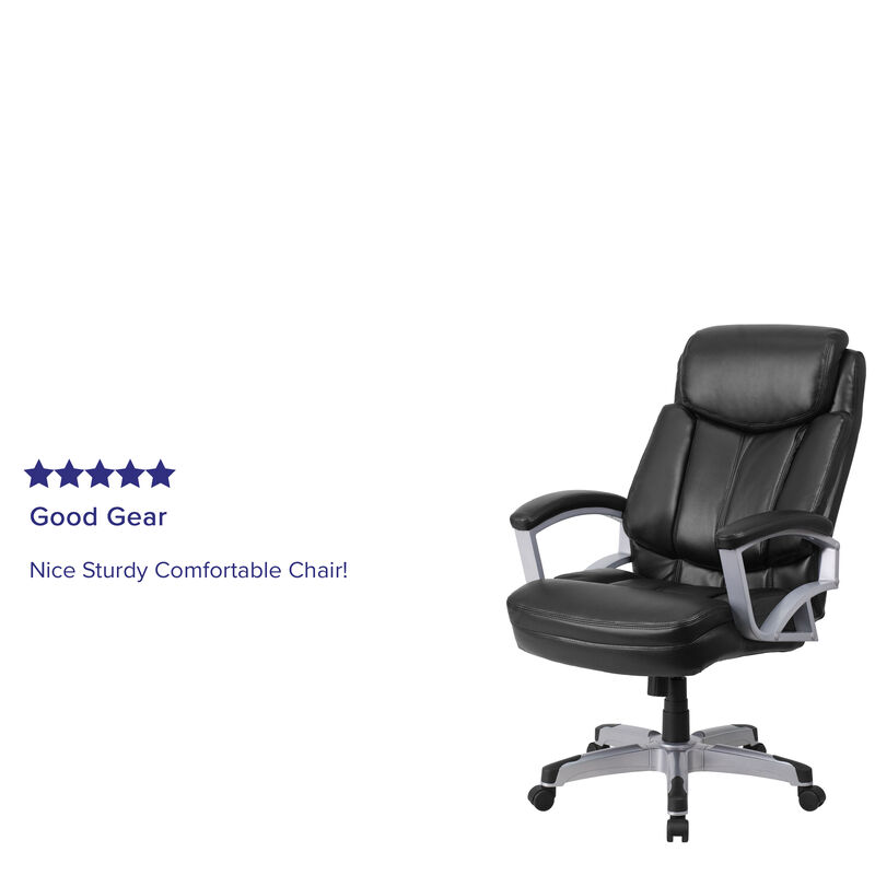 HERCULES Series Big & Tall 500 lb. Rated Black Fabric Executive Swivel Ergonomic Office Chair with Arms