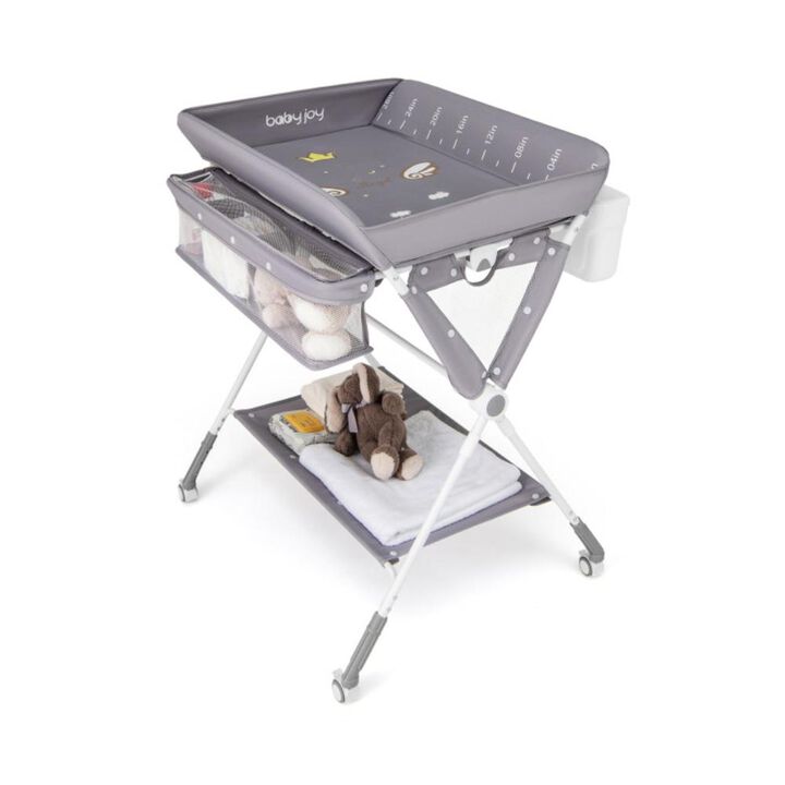 Hivvago Portable Baby Changing Table with 3-Level Adjustable Height