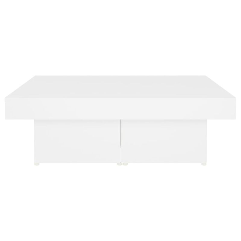vidaXL Coffee Table White 35.4"x35.4"x11" Chipboard