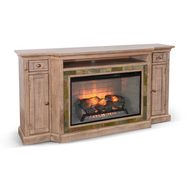 Sunny Designs 72 Media Console with Electric Fireplace
