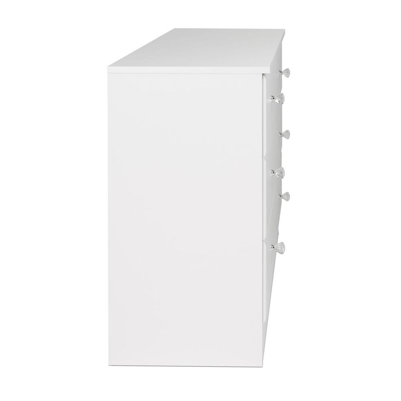 Prepac Astrid 6-Drawer Dresser, Crystal White