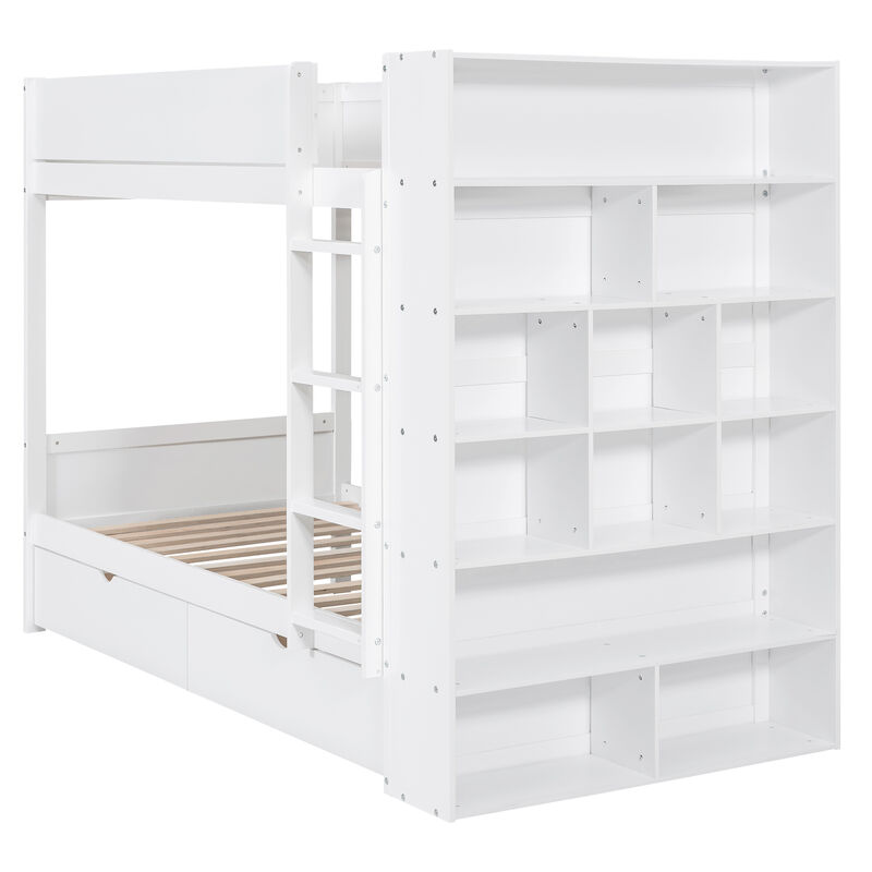 Merax Storage Bunk Bed With 2 Drawers