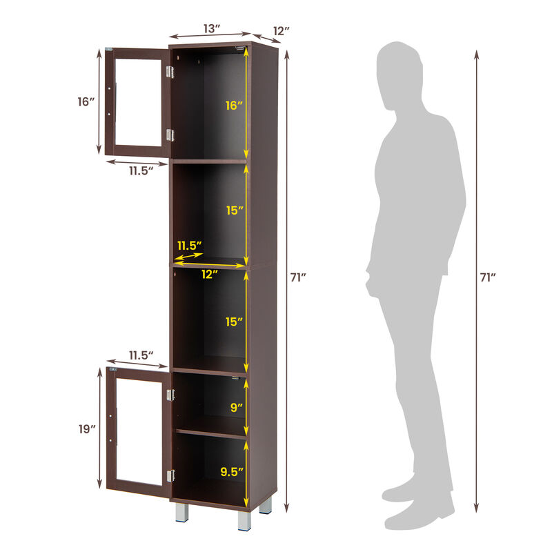 Tall Tower Bathroom Storage Cabinet and Organizer Display Shelves for Bedroom