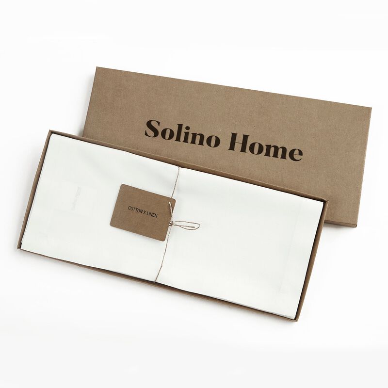 Solino Home Cotton Linen Plain Table Runner | Dru