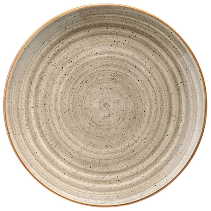 Terrain dia.12" Round Brown Porcelain Plate (Set of 4)