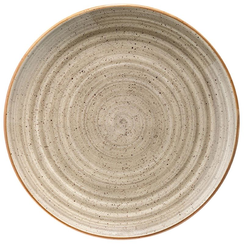 Terrain dia.12" Round Brown Porcelain Plate (Set of 4)