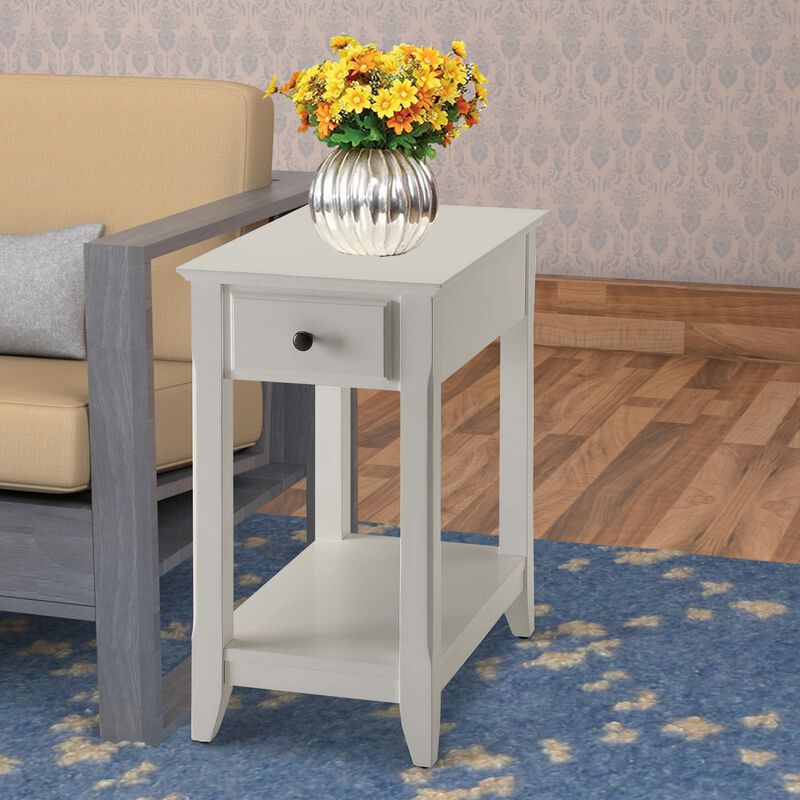 Affiable Side Table, White-Benzara