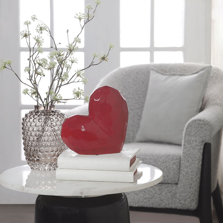 8"x8" Ceramic Heart Sculpture