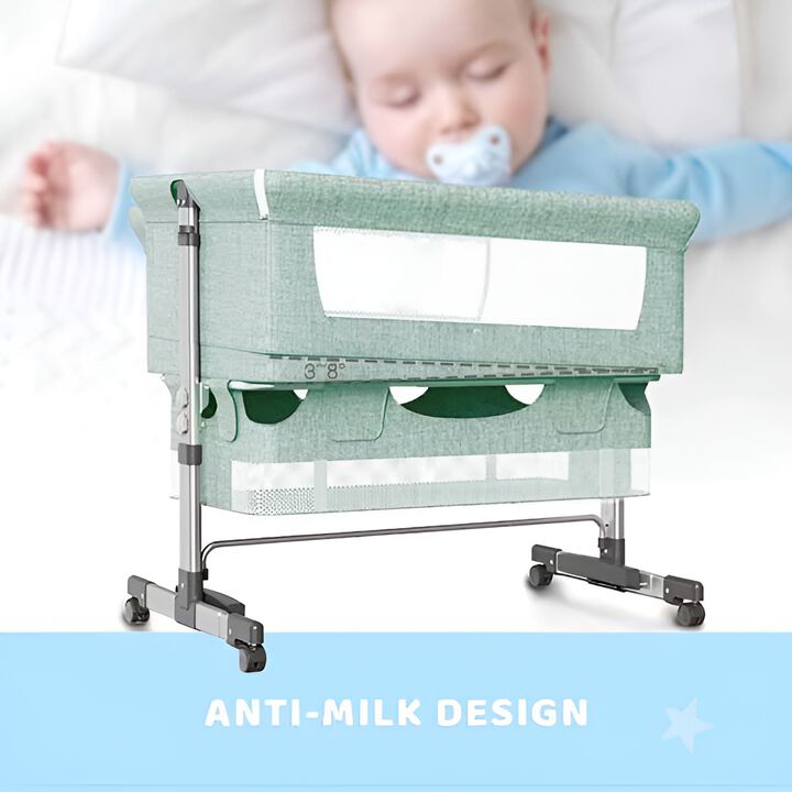 Baby Bassinet Bedside Sleeper 3-in-1 Adjustable Bedside Crib for Newborns & Infants