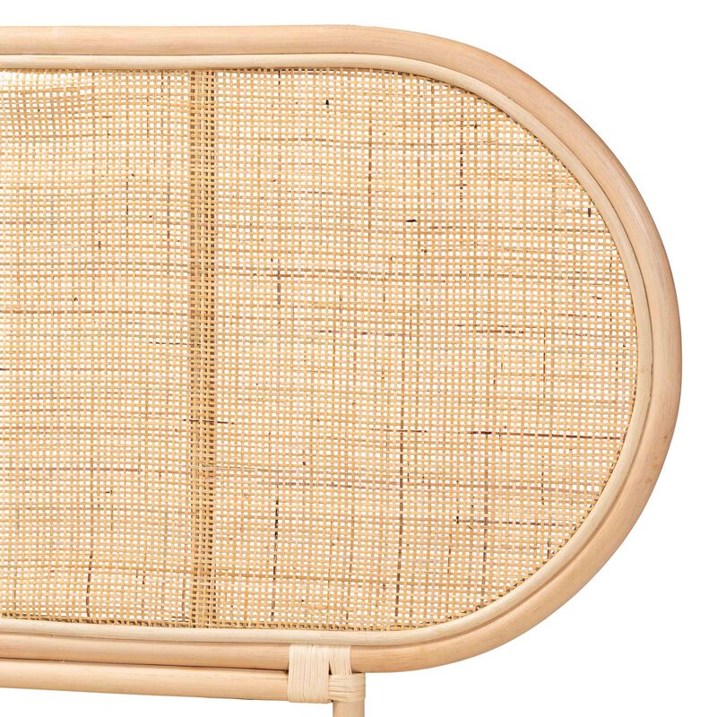Bali & Pari Reegan Modern Bohemian Natural Rattan Queen Size Standalone Headboard