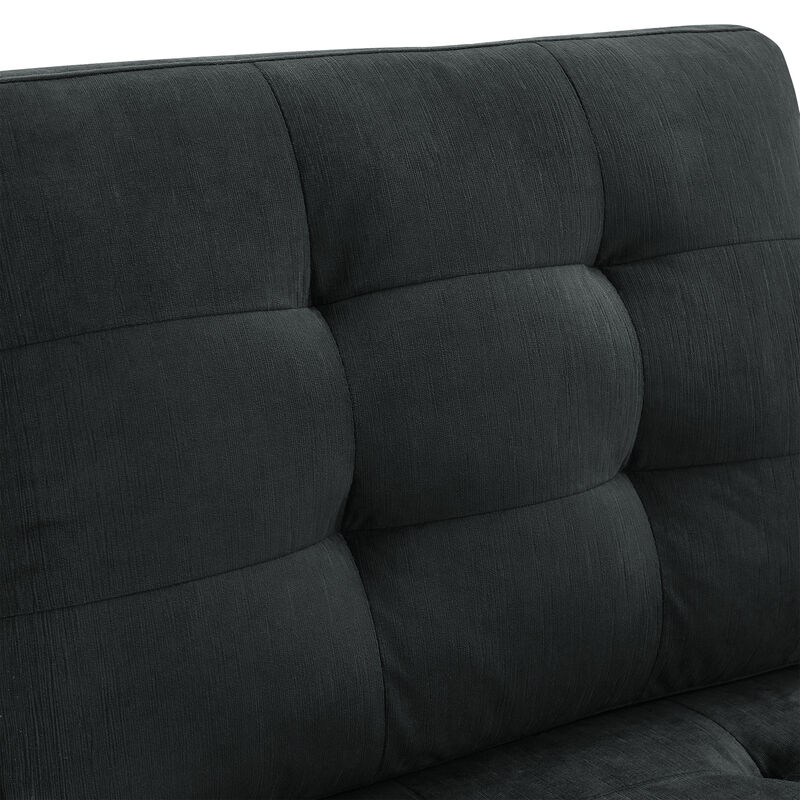 Modular Sectional Single Chair in Black Velvet: Compact and Luxurious Seating Solution