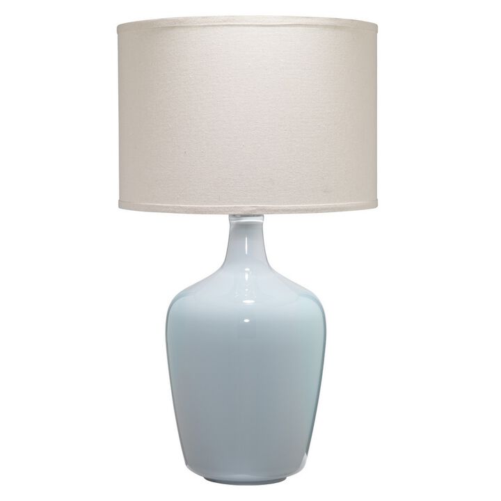 Table Lamp with Bellied Shape Ceramic Base, Gray-Benzara