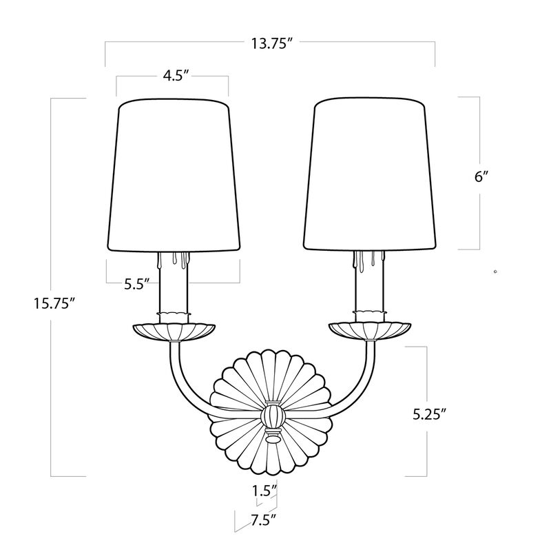 Clove Sconce Double