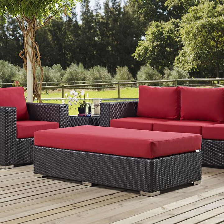 Modway Convene Outdoor Patio Fabric Rectangle Ottoman