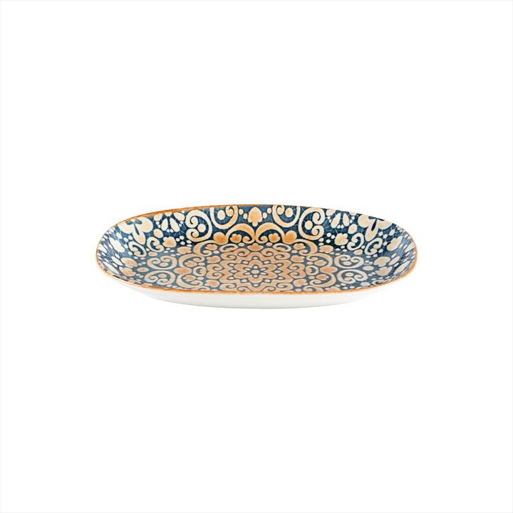 Alhambra 11.25" x 6.75" x h:1.25" Oval Decorated Porcelain Platter