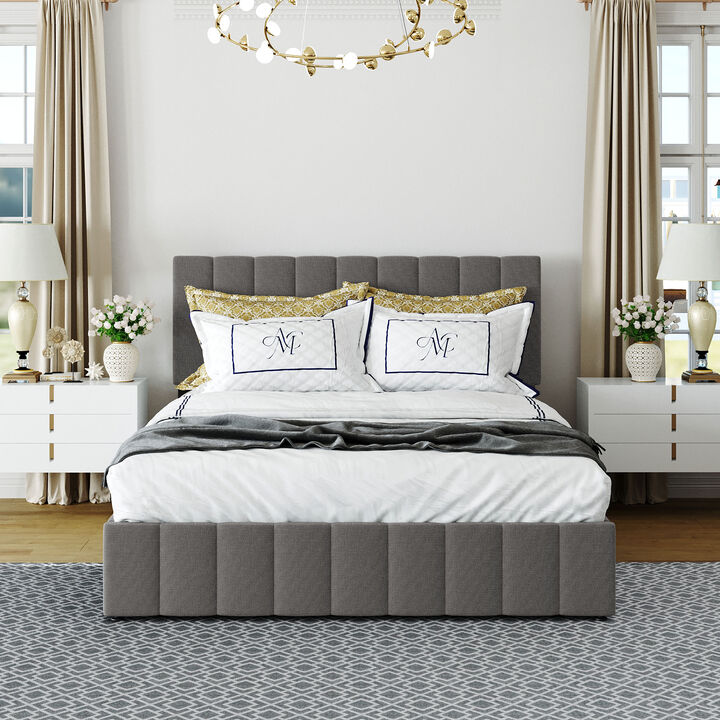 Streamdale Queen Size Upholstered Platform Bed With A Hydraulic Storage System