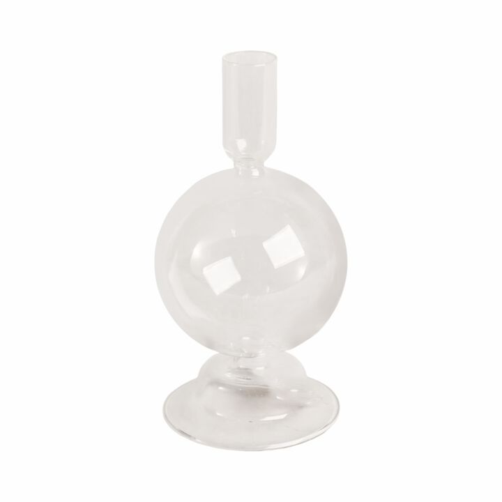 7" Glass Bubble Candle Holder