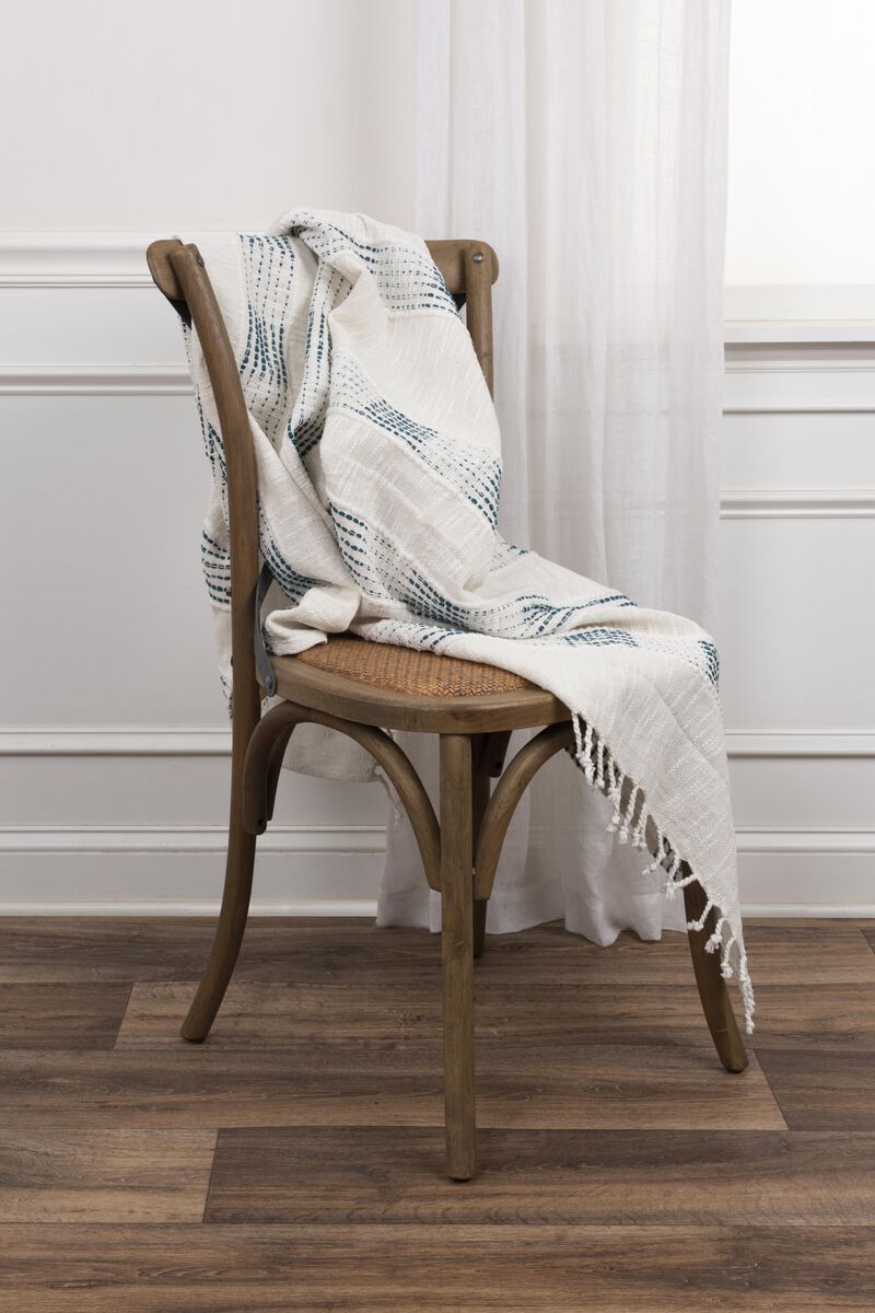 Teal/Natural 50" x 60" Throw Blanket