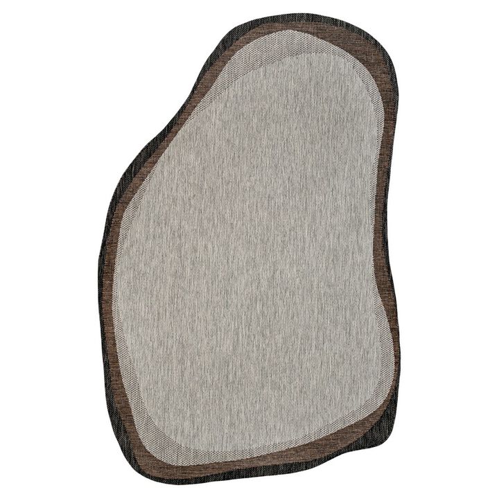 Wyatt Modern Rustic Abstract Indoor/Outdoor Shaped Area Rug