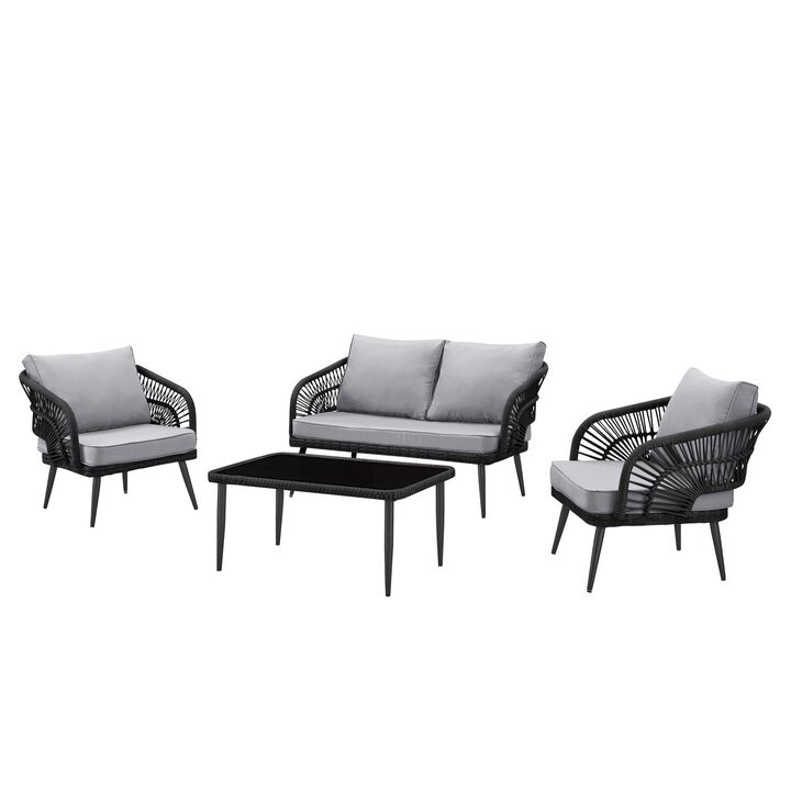 Inspired Home Arsema  Outdoor 4pc Seating Group