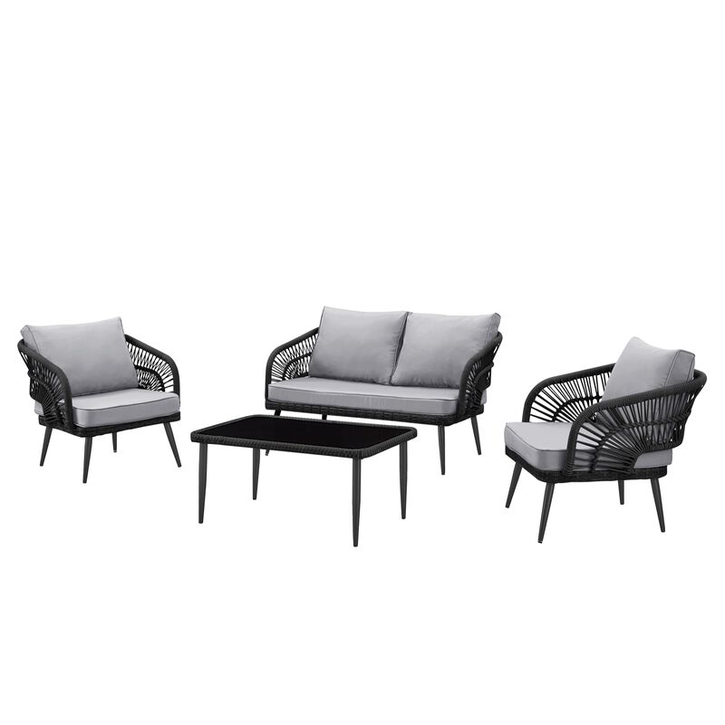 Inspired Home Arsema  Outdoor 4pc Seating Group