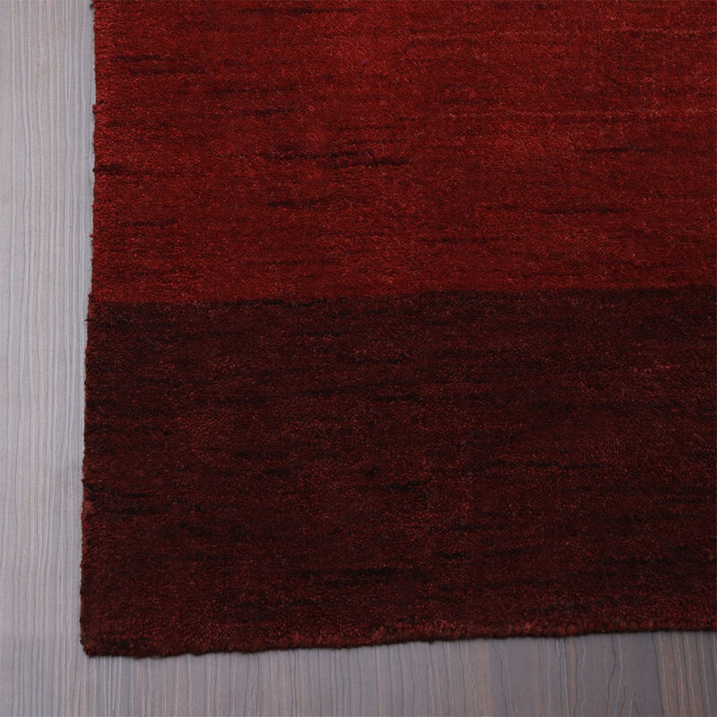 RUGSOTIC CARPETS HAND KNOTTED LOOM WOOL ECO-FRIENDLY AREA RUGS  - 8'x10', Rectangle, Rust Color, Contemporary Modern Design, High Pile Thick Handmade Anti Skid Rugs for Living Room (L0B904)