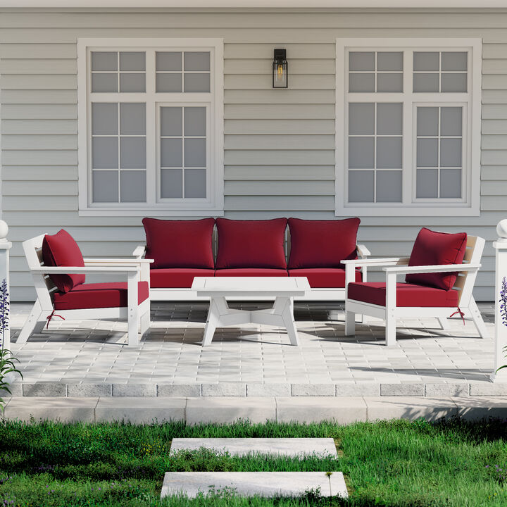 WestinTrends Outdoor 6-Piece Modular Sectional Patio Furniture Sofa Set