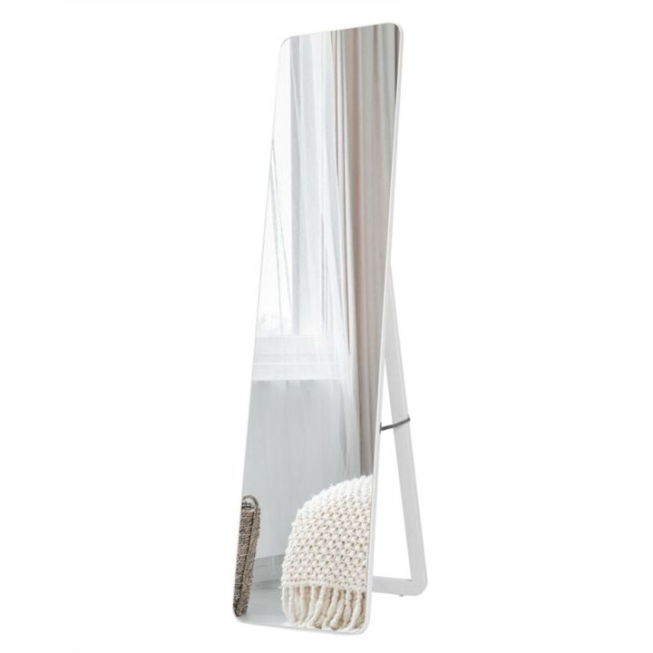 Hivvago Full Length Frameless Wall Mountable Floor Mirror-White