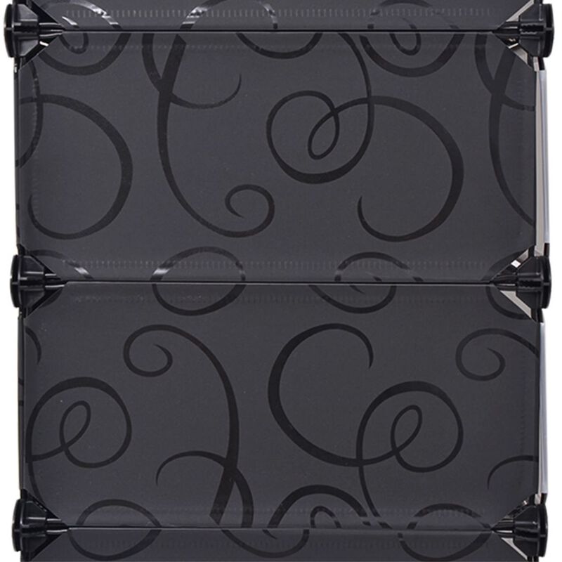 vidaXL Interlocking Shoe Organizer with 10 Compartments Black