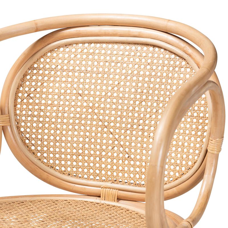 Bali & Pari Palesa Modern Bohemian Natural Brown Rattan Dining Chair
