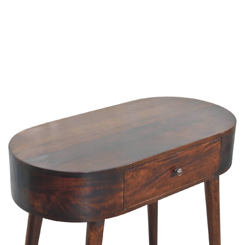 Albion Light Walnut Solid Wood 1 Drawers Console Table