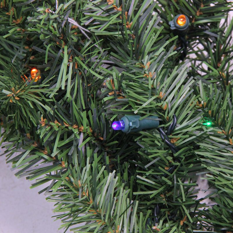 Pre-Lit Canadian Pine Artificial Christmas Wreath - 36-Inch  Multicolor Lights