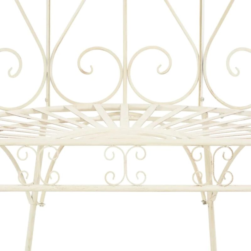 vidaXL Garden Bench 37.4" Iron Antique White