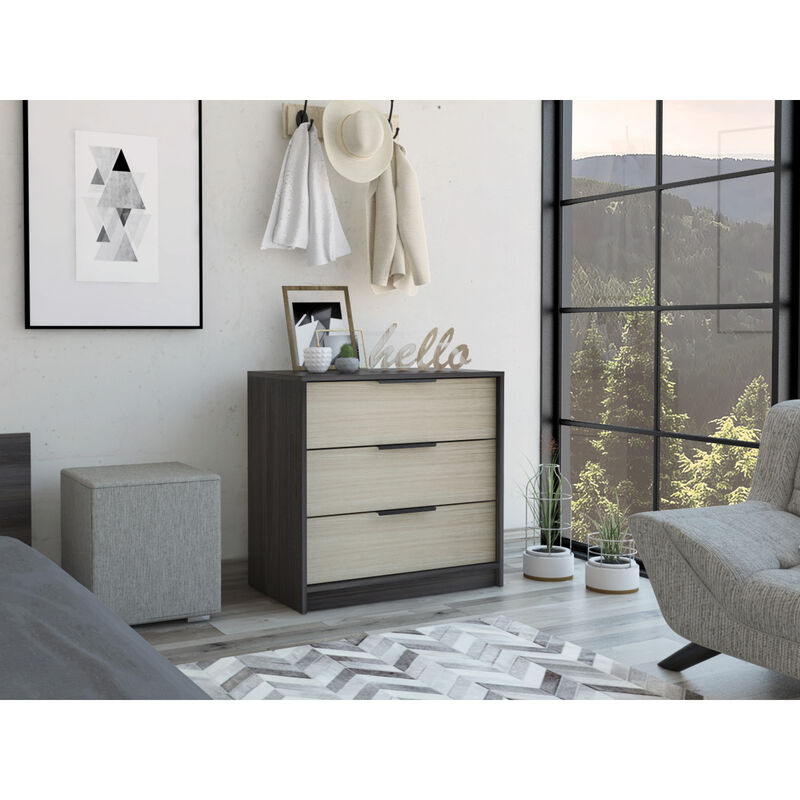 Kaia 3 Drawers Dresser, Superior Top - Black Pine