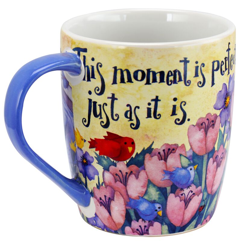 Gibson Birdhouse Floral 18 oz Cup Set, Set of 4 Assorted Designs