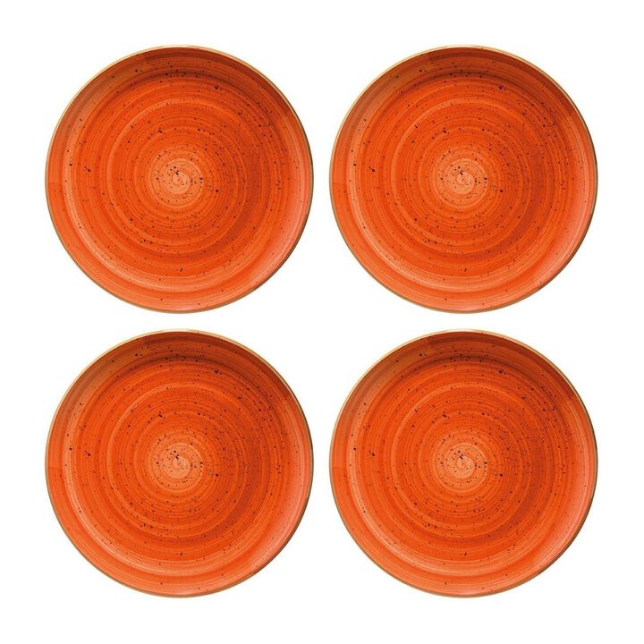 Terracota dia.12" Round Terracotta Porcelain Plate (Set of 4)