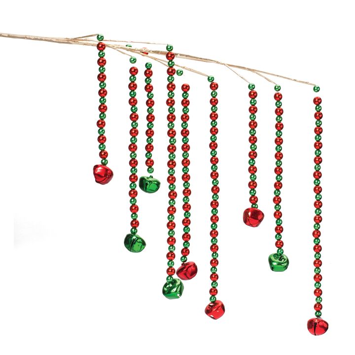Hanging Sleigh Bell Branch (Set of 2) – Holiday Decor with Jingle Bells