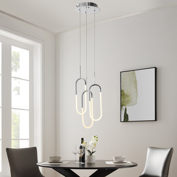 Three Clips Chandelier Sandy Gold Silicone Integrated LED Dimmable