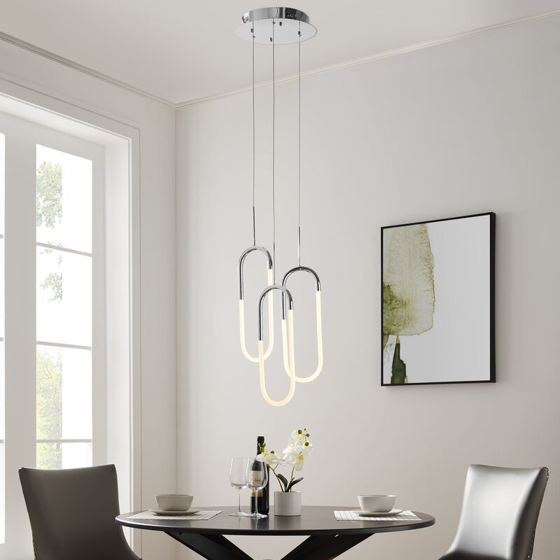 Three Clips Chandelier Sandy Gold Silicone Integrated LED Dimmable