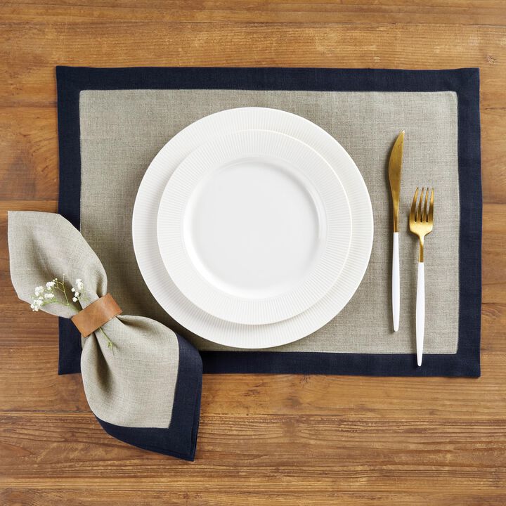 Solino Home 100% Pure Linen Cloth Napkins 20 x 20 Inch Set of 4 | Classic Dinner Napkins