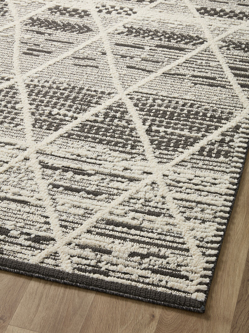 Fabian FAB03 Charcoal/Ivory 4' x 6' Rug