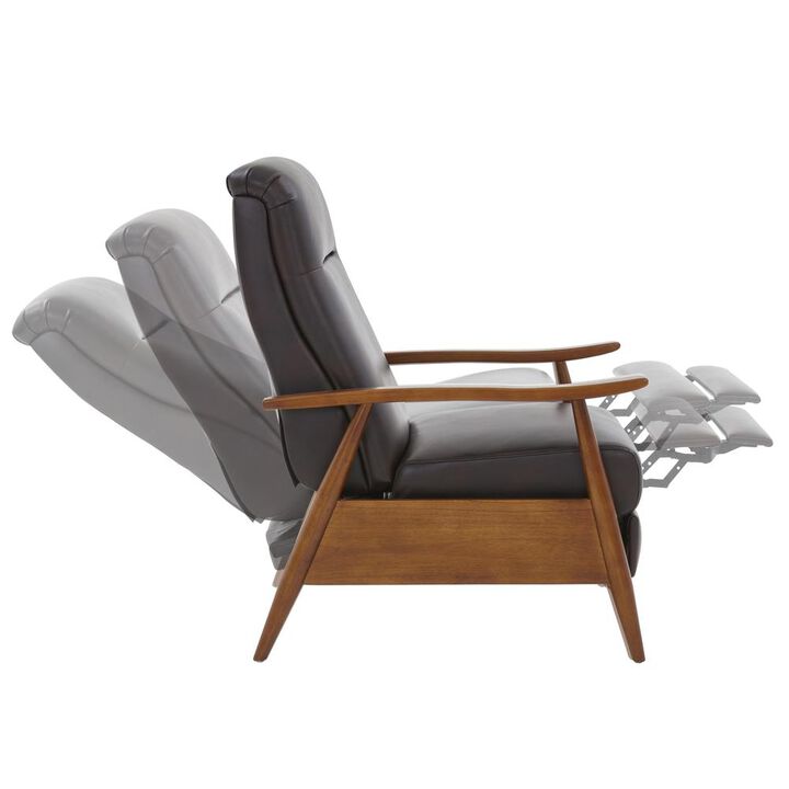 Comfort Pointe Solaris Wood Arm Push Back Recliner - Burnished Brown