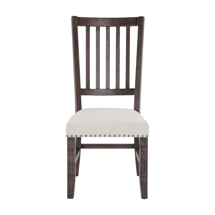Jofran Willow Creek Distressed Solid Wood Upholstered Slatback Chair (Set of 2)