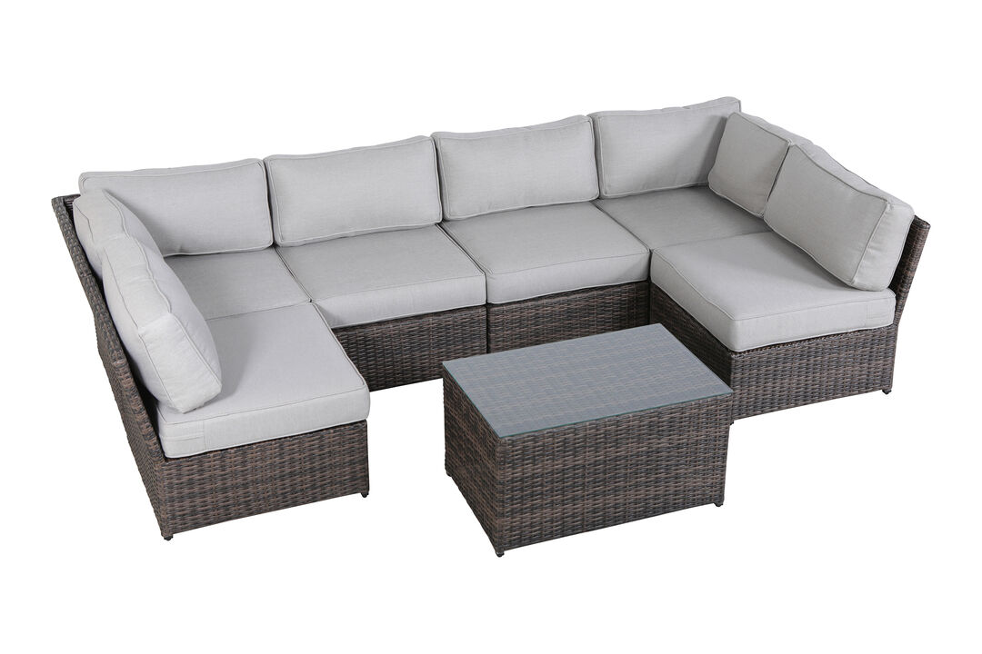 Living Source International Wicker Fully Assembled 4 - Person Seating Group with Cushions New