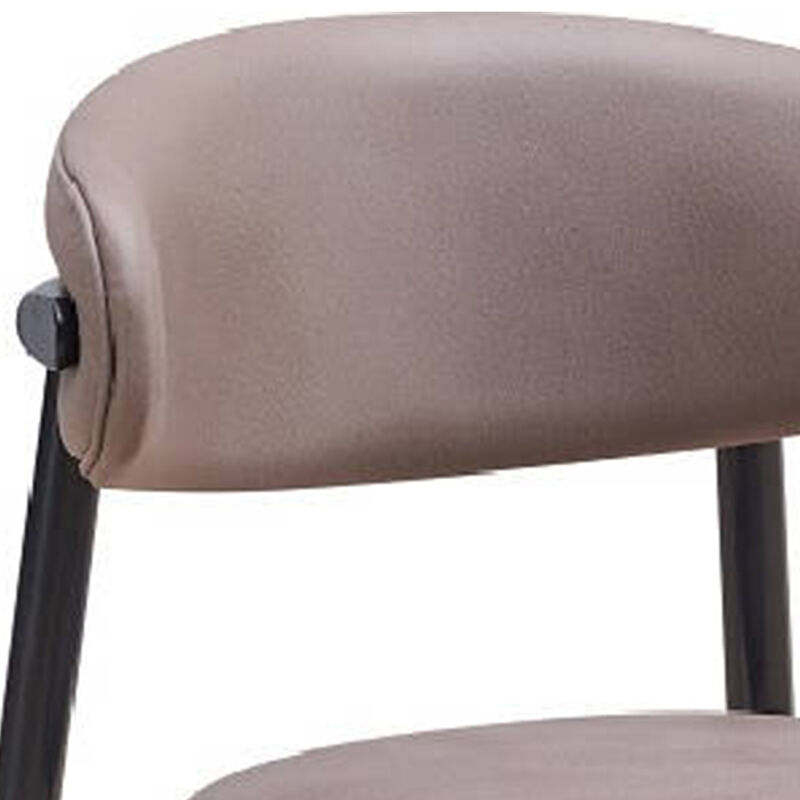 Anae 23 Inch Side Dining Chair Set of 2, Turned Legs, Gray Fabric, Black - Benzara