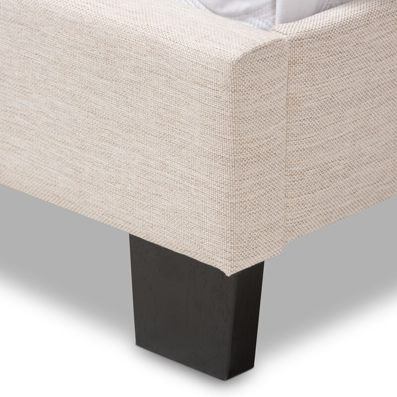 Baxton Studio Cassandra Modern Light Beige Fabric Upholstered Queen Size Bed