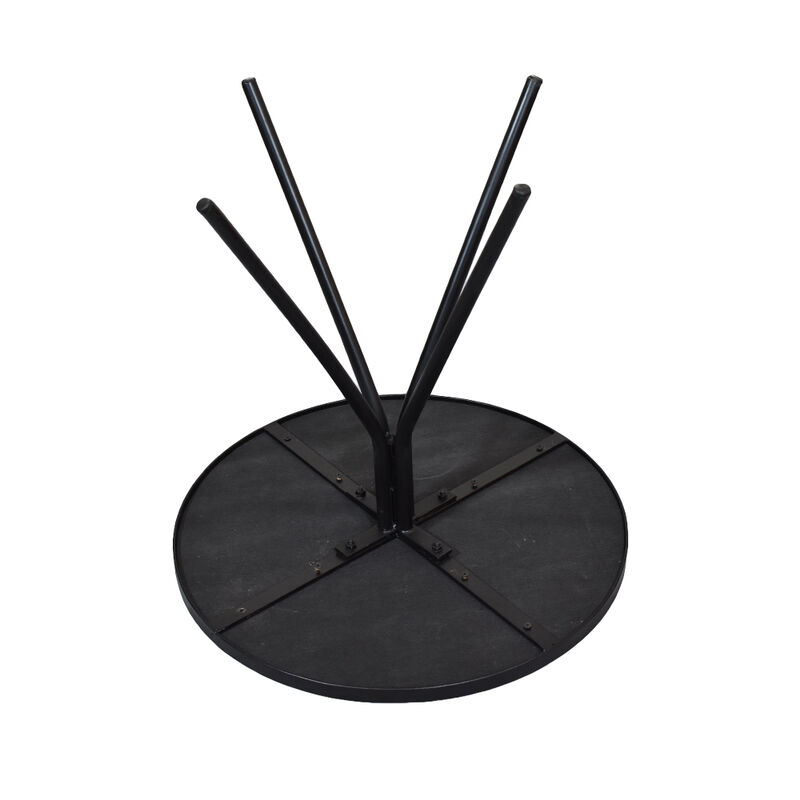 Handmade Iron & Leather Round tray  Black Brown Color Side Table
